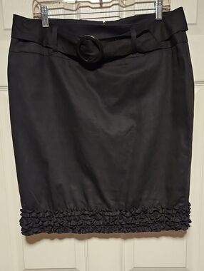 Donna Moore Ruffle-Hem Pencil Skirt